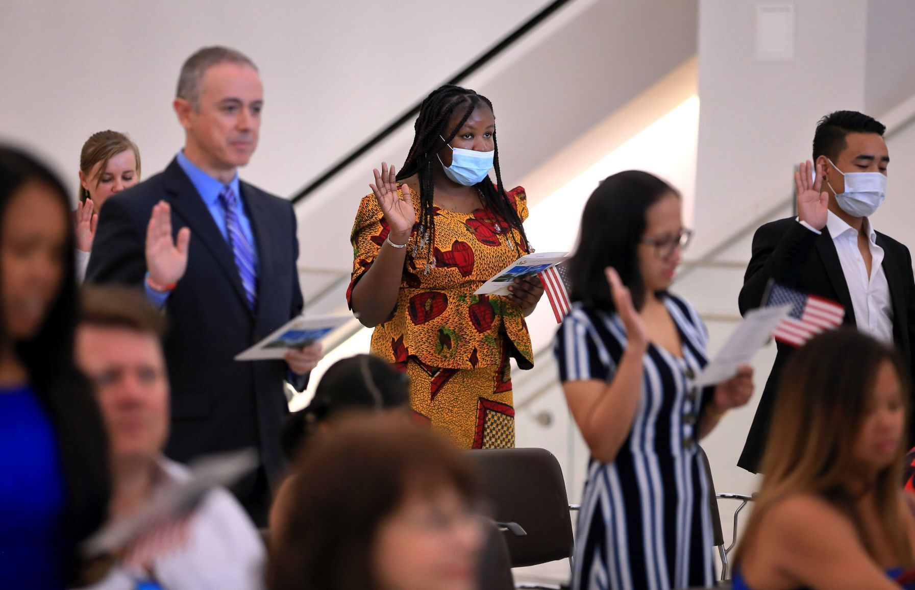 Naturalization ceremony at the Arch for new citizens